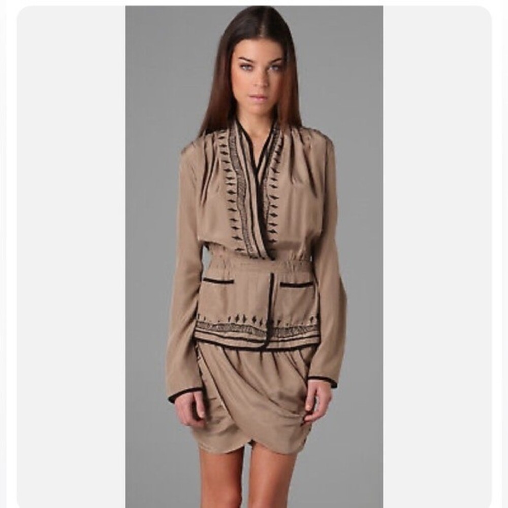 Sass & Bide S&B The Light Within BLACK BOAROS Dress in Beige Khaki Black US 2